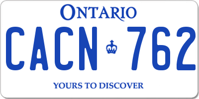 ON license plate CACN762