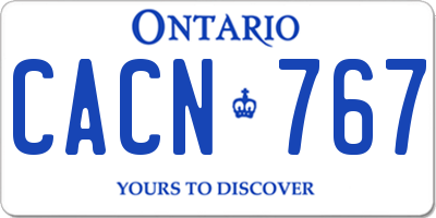 ON license plate CACN767