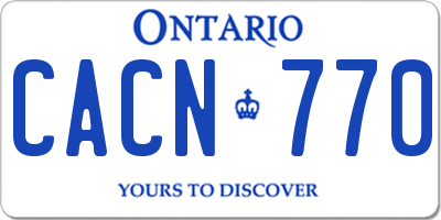 ON license plate CACN770