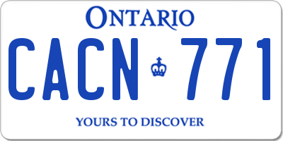 ON license plate CACN771