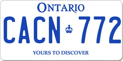 ON license plate CACN772