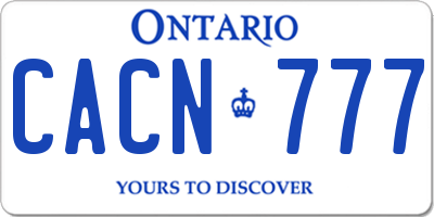 ON license plate CACN777