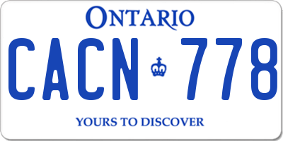 ON license plate CACN778