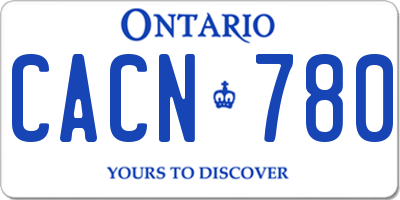 ON license plate CACN780