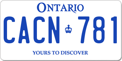 ON license plate CACN781