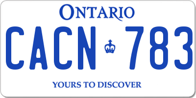 ON license plate CACN783