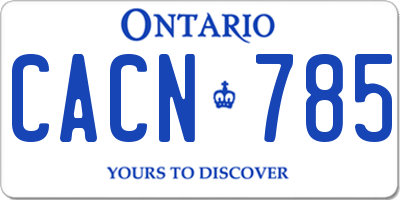 ON license plate CACN785