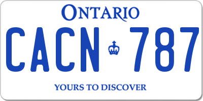 ON license plate CACN787