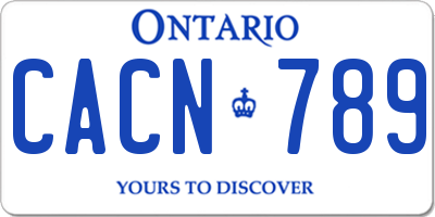 ON license plate CACN789