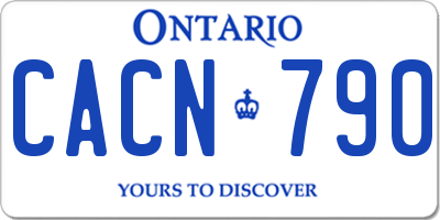 ON license plate CACN790