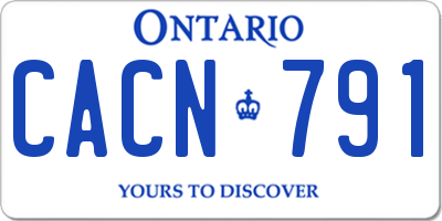 ON license plate CACN791