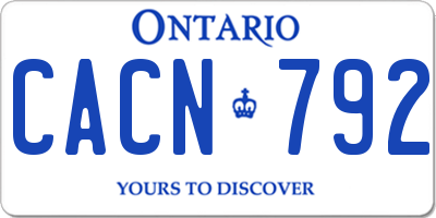 ON license plate CACN792