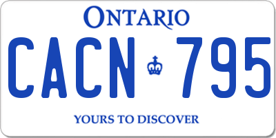 ON license plate CACN795