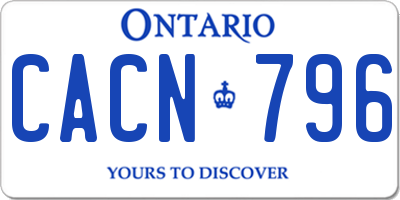 ON license plate CACN796