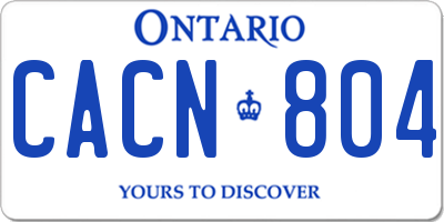 ON license plate CACN804