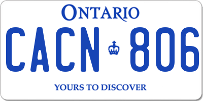 ON license plate CACN806