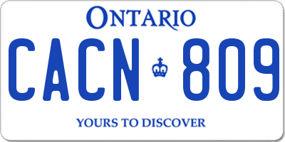 ON license plate CACN809