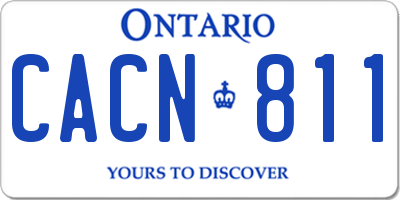 ON license plate CACN811