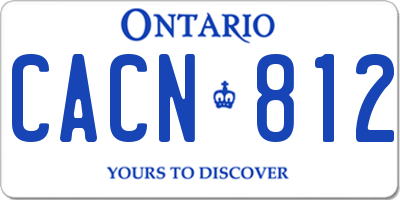 ON license plate CACN812