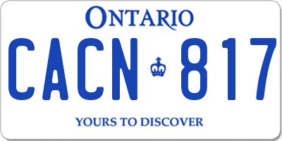 ON license plate CACN817