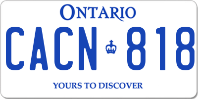 ON license plate CACN818