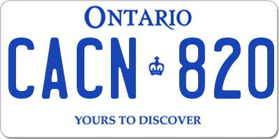 ON license plate CACN820