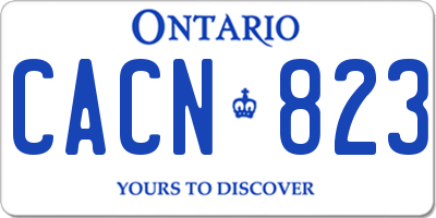 ON license plate CACN823