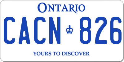 ON license plate CACN826