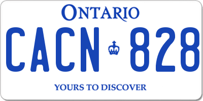 ON license plate CACN828