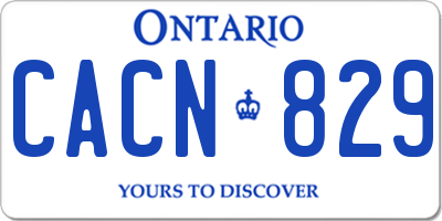 ON license plate CACN829