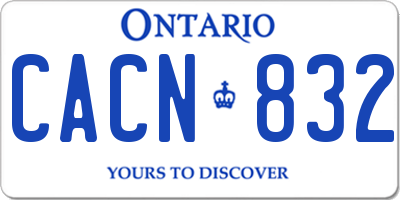 ON license plate CACN832