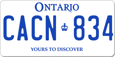 ON license plate CACN834