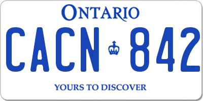 ON license plate CACN842