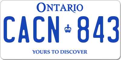 ON license plate CACN843