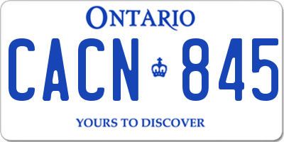 ON license plate CACN845