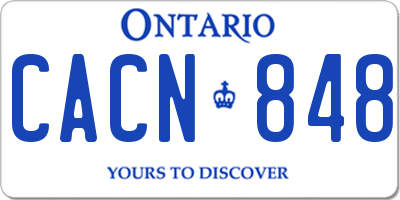 ON license plate CACN848