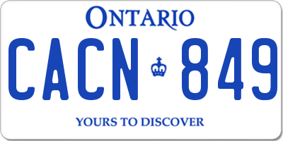 ON license plate CACN849