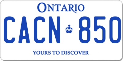 ON license plate CACN850