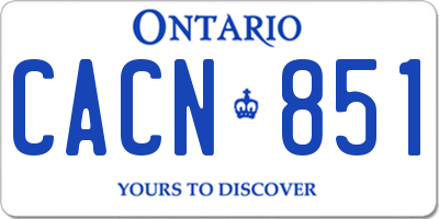 ON license plate CACN851