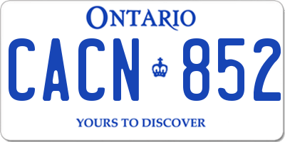 ON license plate CACN852