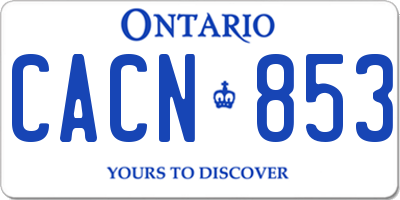 ON license plate CACN853