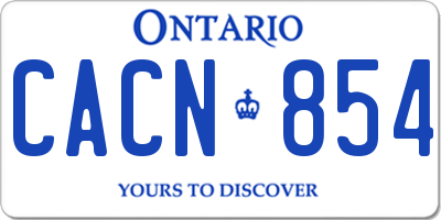 ON license plate CACN854