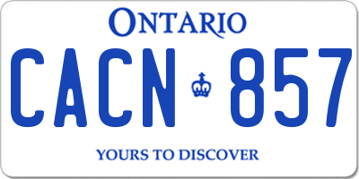 ON license plate CACN857