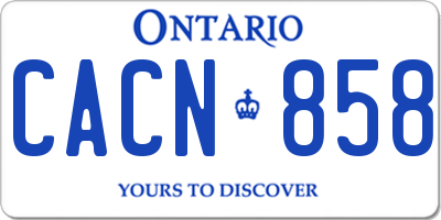 ON license plate CACN858