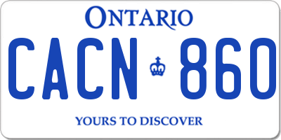 ON license plate CACN860