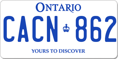 ON license plate CACN862