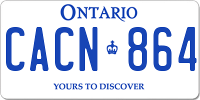 ON license plate CACN864