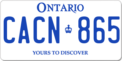 ON license plate CACN865