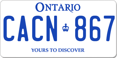 ON license plate CACN867