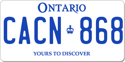 ON license plate CACN868